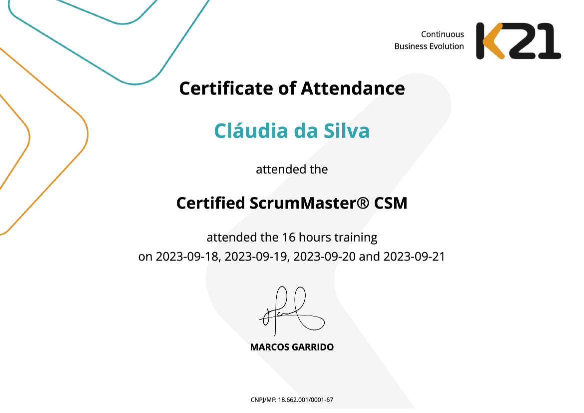 Certificado K21